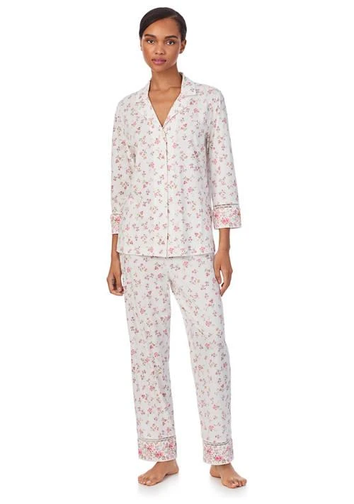 Ralph Lauren Ralph Lauren 3 4 Sleeve Notch Collar Ankle Pant Pajama Set 1