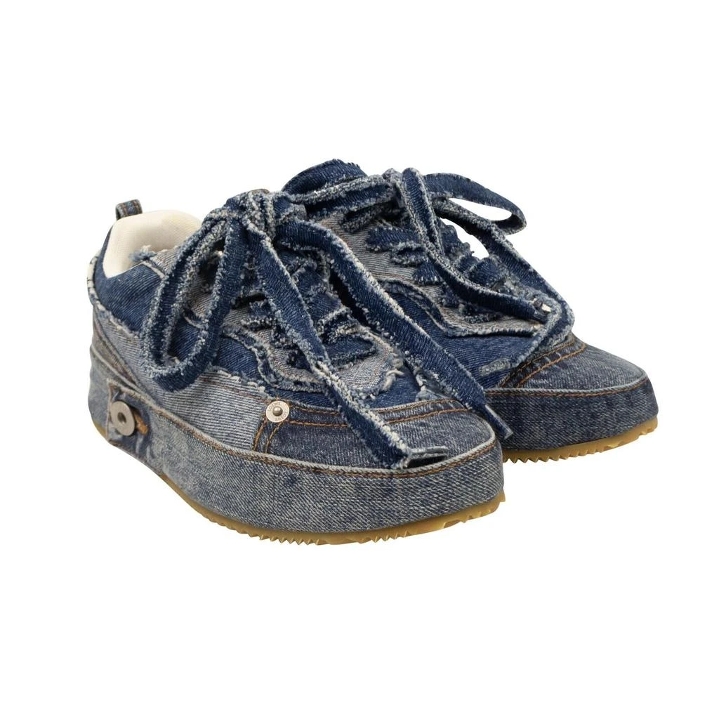 Loewe Washed Denim Blue Frayed Edges Deconstructed Sneakers 2