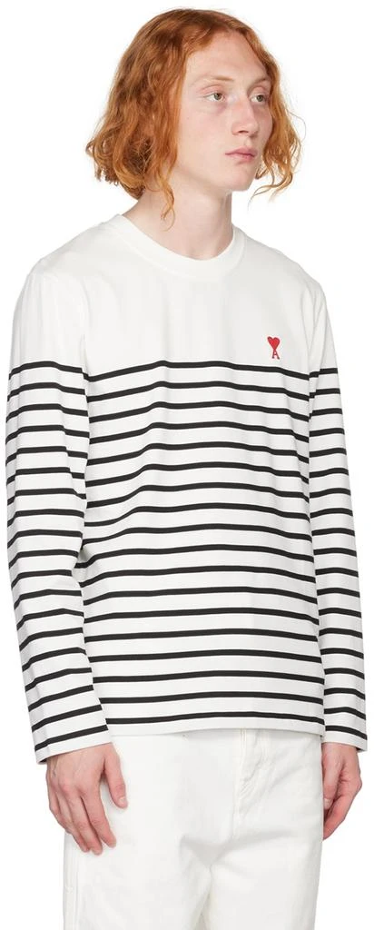 AMI Paris White Ami de Cœur Long Sleeve T-Shirt 2