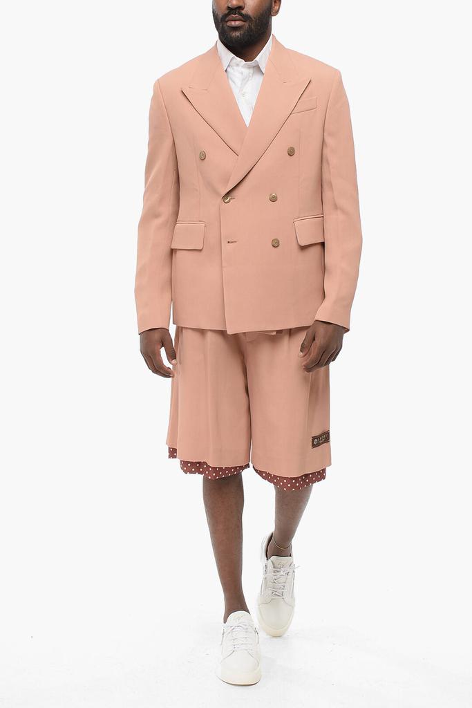 Shop Amiri Double-breasted Twill Viscose Blazer with Flap Pockets