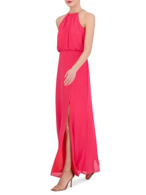 Vince Camuto Slit Halter Blouson Gown 3
