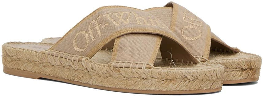 Off-White Beige Bookish Sandals 4
