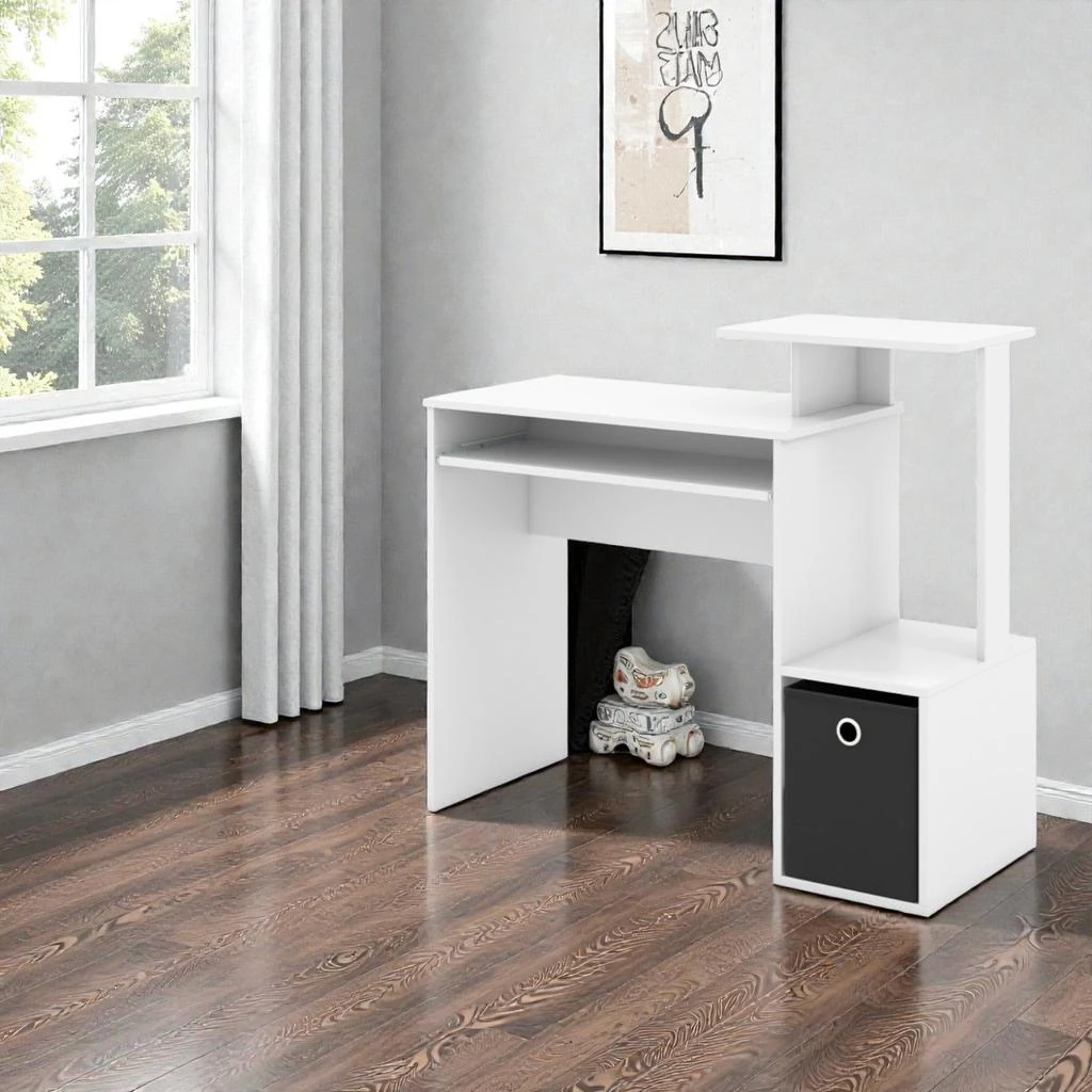 Hivvago Minimalist Office Desk with Slide-Out Keyboard Platform