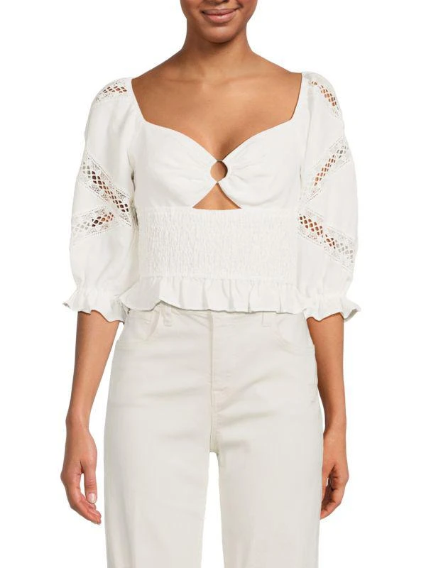 Cami NYC Nardene Smocked Crop Top 1