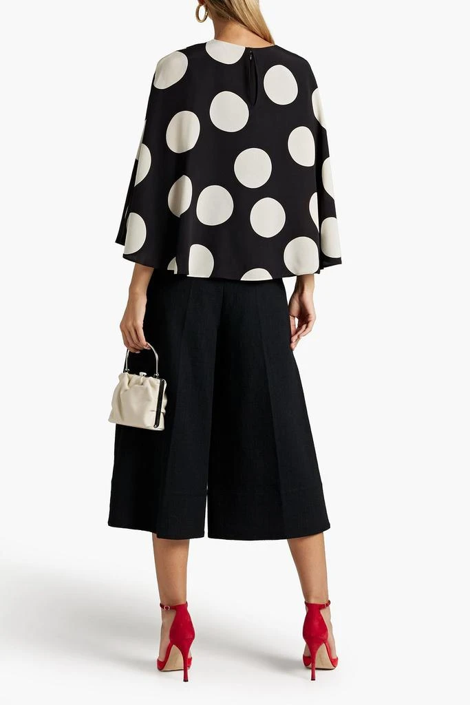 Valentino Cape-effect polka-dot silk-crepe blouse 3