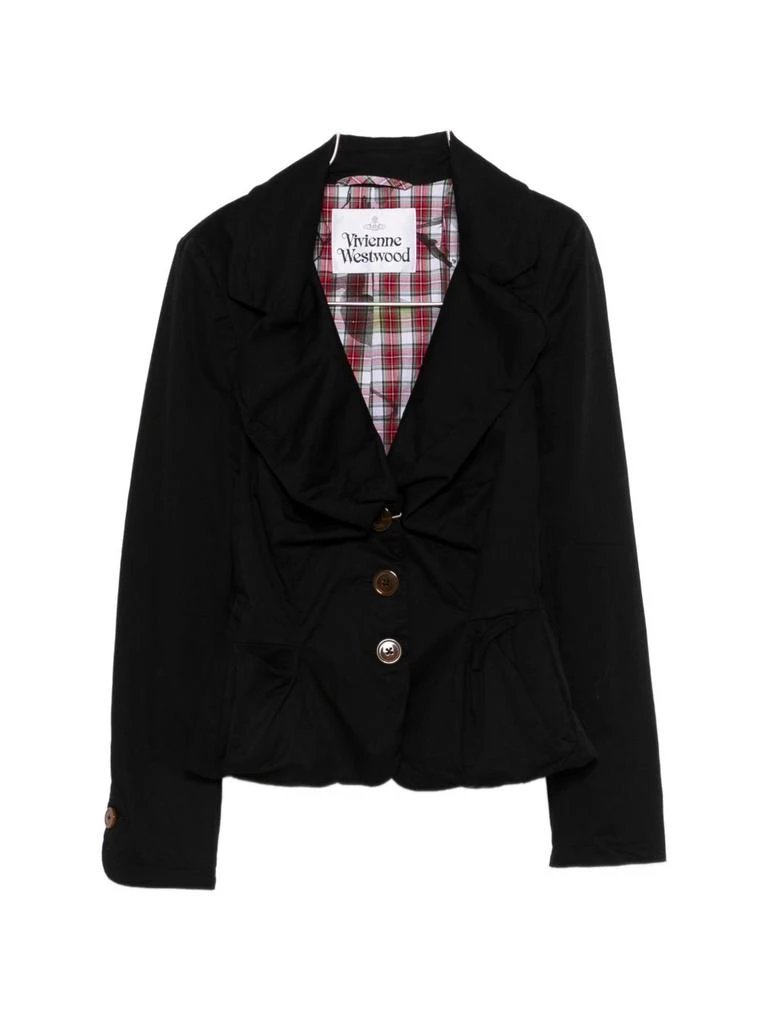 Vivienne Westwood Tailored Black Jacket With Notched Lapel And Flared Hem