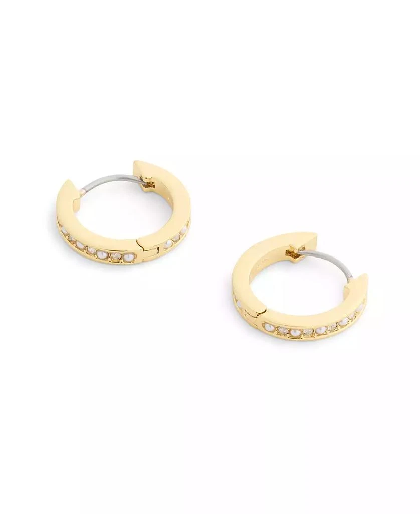 Coach Faux Stone Classic Mother of Pearl Huggie Earrings 4