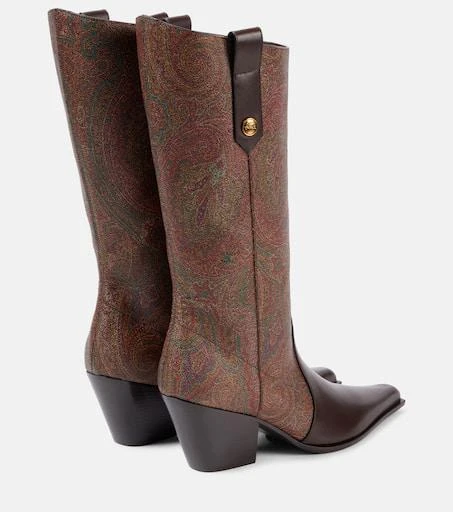 ETRO Paisley coated canvas knee-high boots 2
