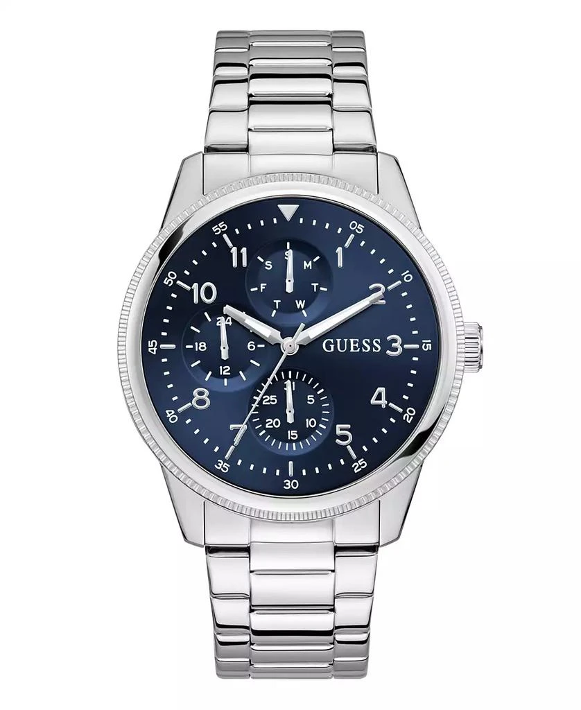 GUESS Men's Silver Tone Multi-function Watch, 44mm 1