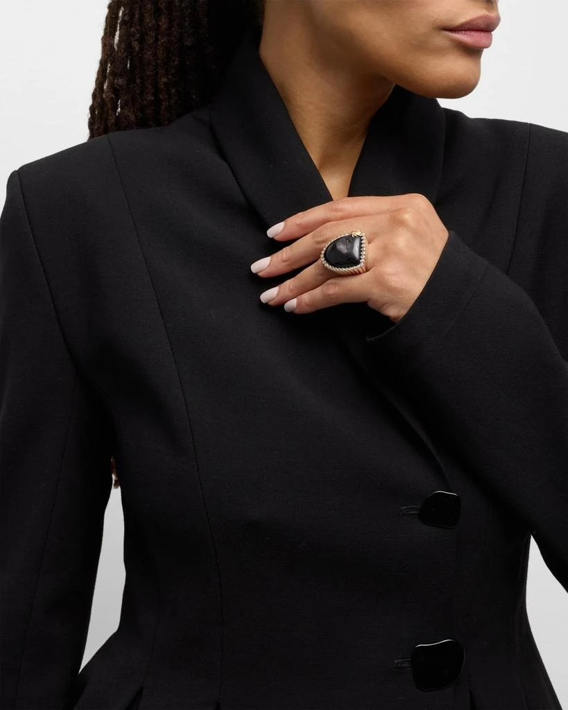 Stephen Dweck Black Druzy and Champagne Diamond Ring 5