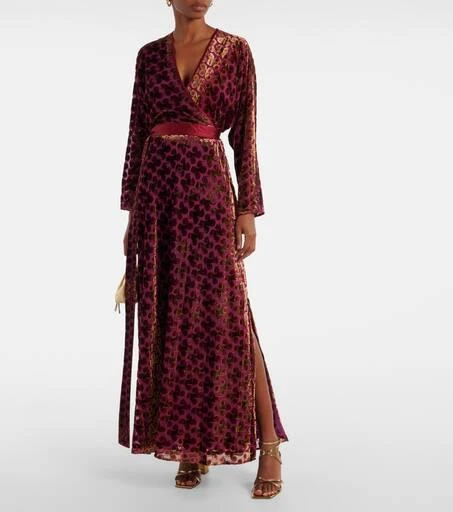 Diane von Furstenberg Babette velvet wrap maxi dress 2