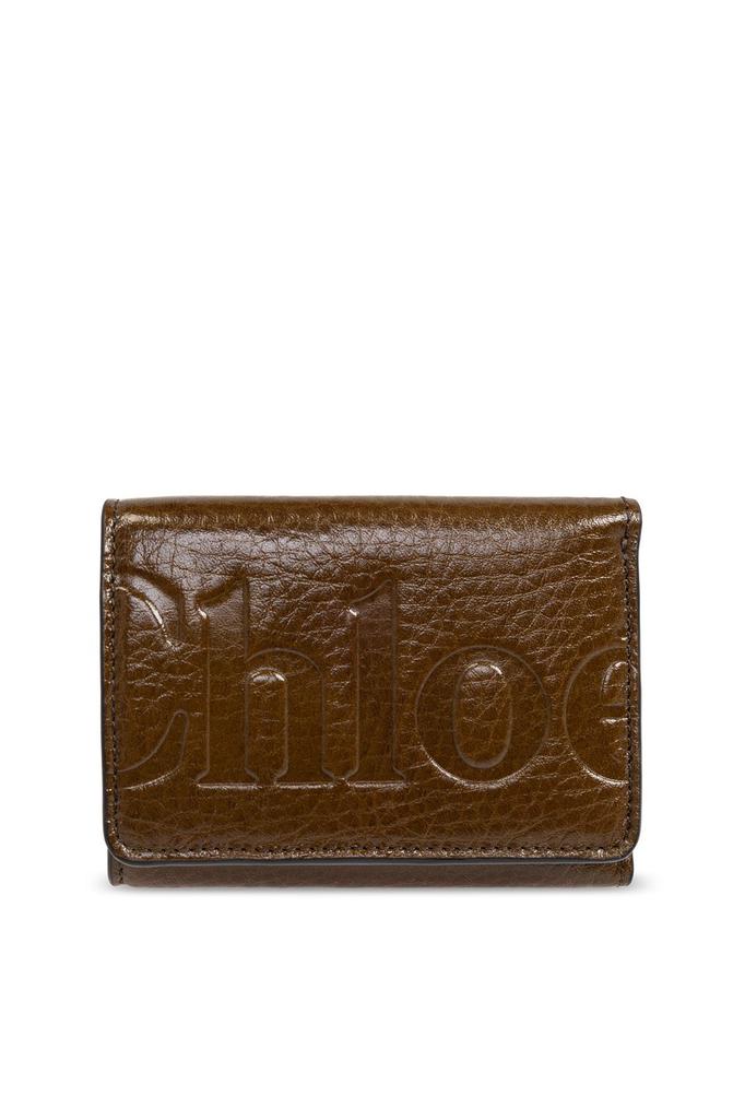 折りたたみ財布 Chloe Chloe 24FW Bikie engraved logo leather women's card wa Chloe Chloe 24FW Bikie engraved logo leather women's card wa