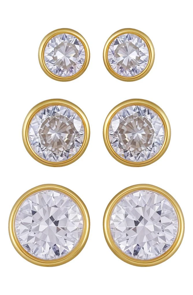 Vince Camuto Set of 3 Cubic Zirconia Stud Earrings