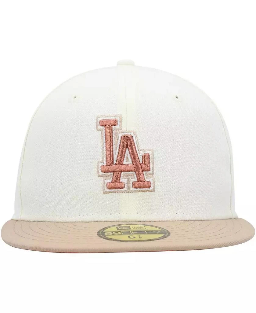 New Era Men's Cream Los Angeles Dodgers Chrome Camel Rust Undervisor 59FIFTY Fitted Hat 3