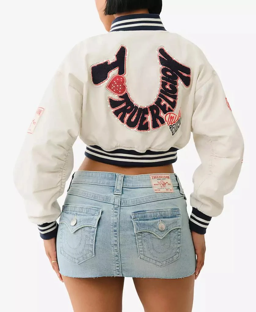 True Religion Women's Varsity Bomber Collar Jacket 2