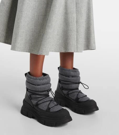 Brunello Cucinelli Leather-trimmed snow boots 4