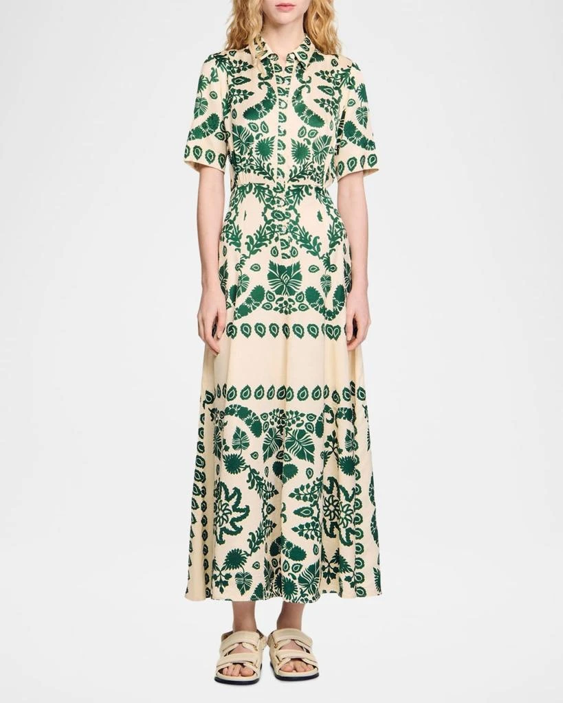 Sandro Lavandou Maxi Shirtdress 4