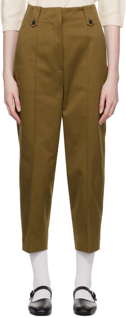 Margaret Howell Khaki Cropped Trousers
