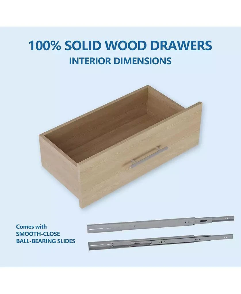 Lovmor Short Tower Wood Built In Closet Organizer Unit, Wood Closet Organizer Starter Kit, Mounted Closet Systems with 2 Drawers 8