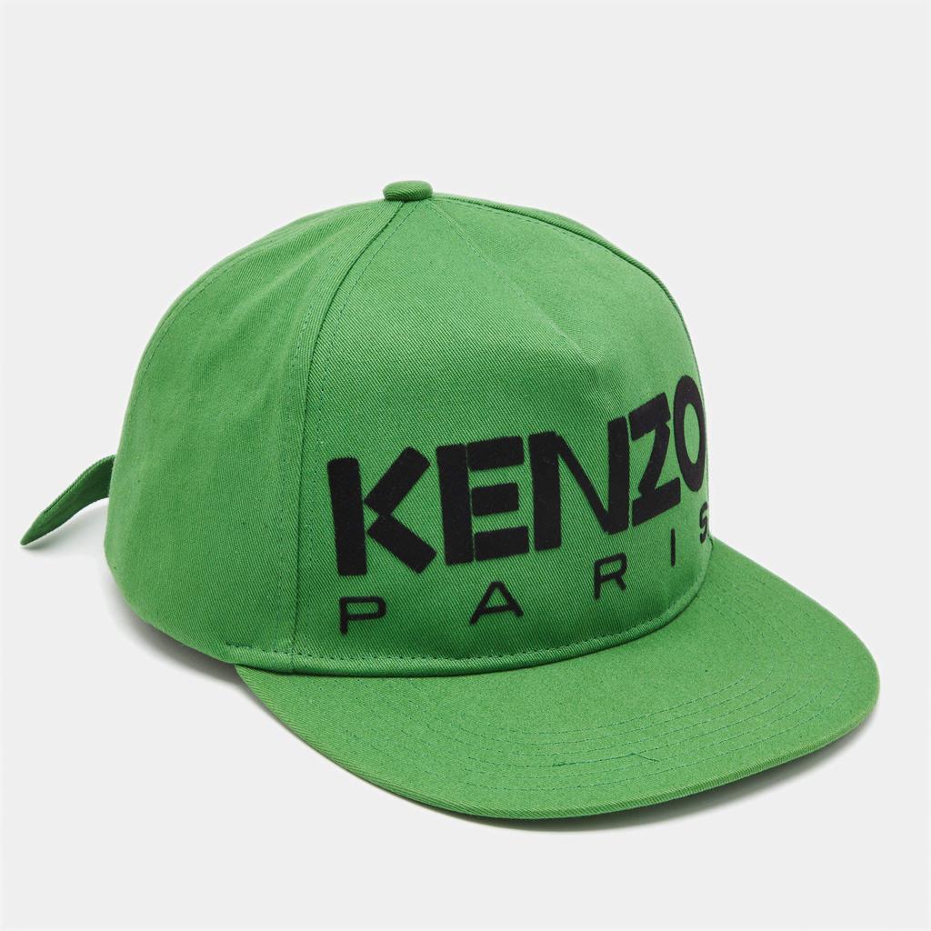 Kenzo Kenzo Green Logo Flock Print Cotton Baseball Cap One Size