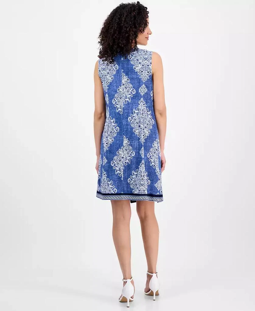 Sandra Darren Petite Printed Crossover Shift Dress 5