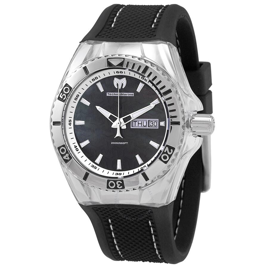 ま様 TechnoMarine Cruise Monogram Black Mother of Pearl Logo