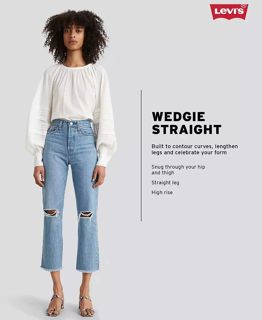 Levi's Women's Wedgie Straight-Leg High Rise Cropped Jeans 4