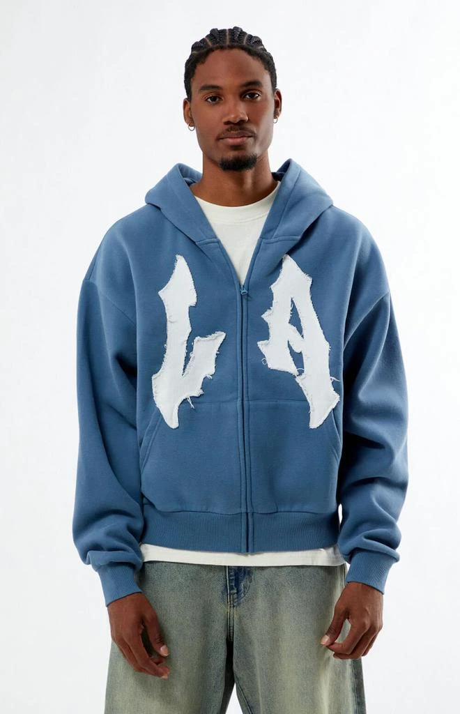 PacSun LA Raw Applique Full Zip Hoodie 1