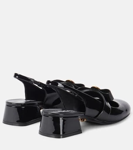 Versace Gianni Ribbon patent leather slingback pumps 2