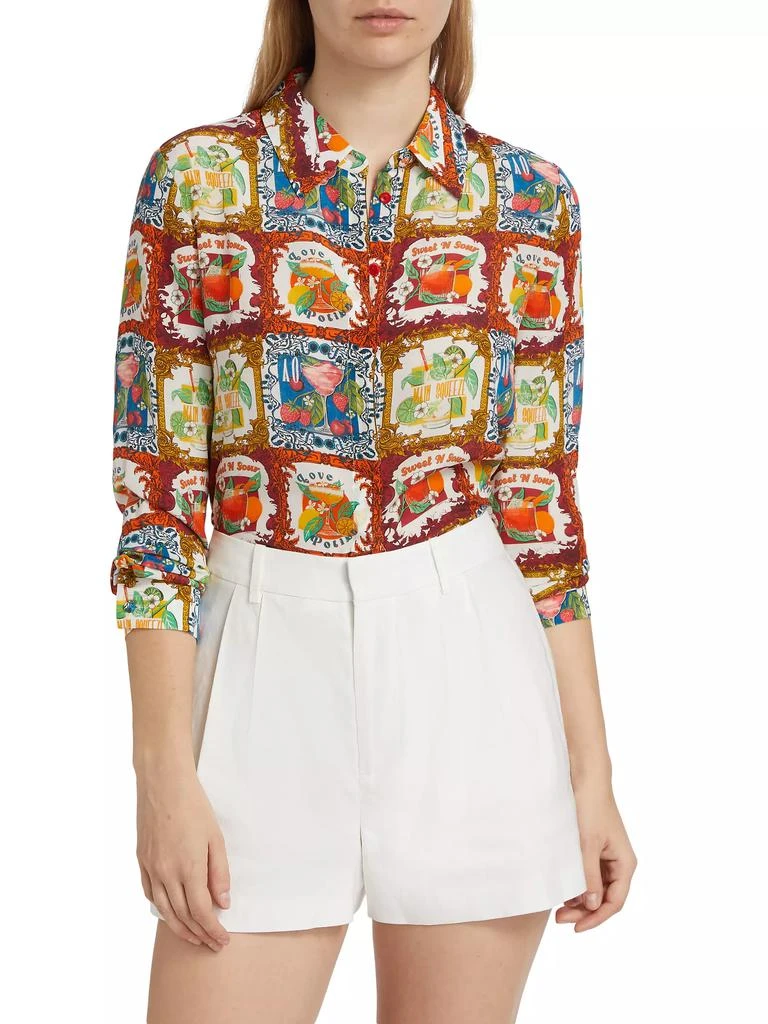 Alice + Olivia Willa Cocktail Silk Shirt 3