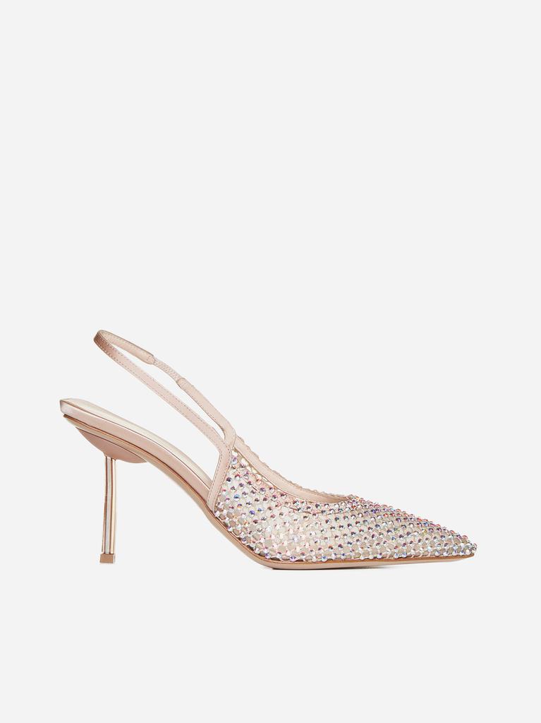 LE SILLA Gilda jewel mesh slingback pumps