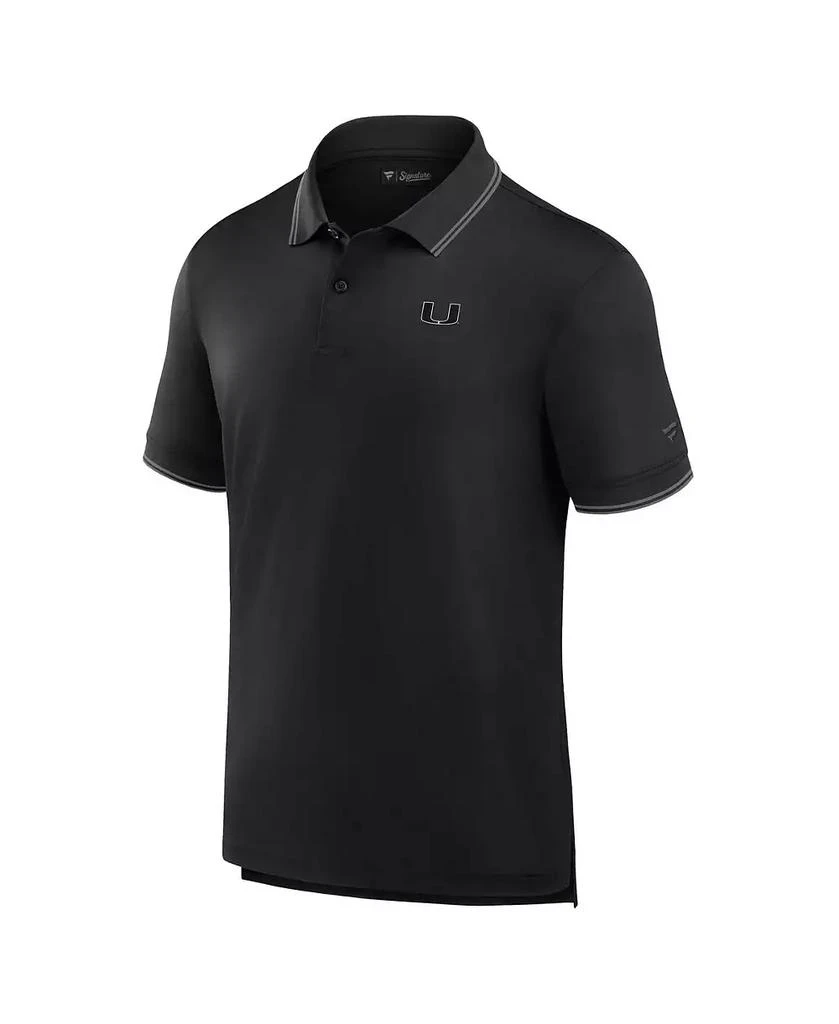 Fanatics Men's Black Miami Hurricanes Front Office Pique Polo 3
