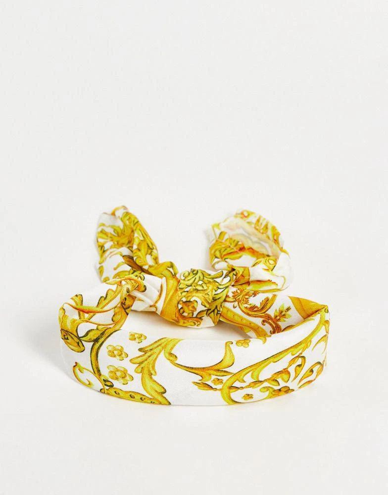 Topman Topman bandana neck tie in gold 1