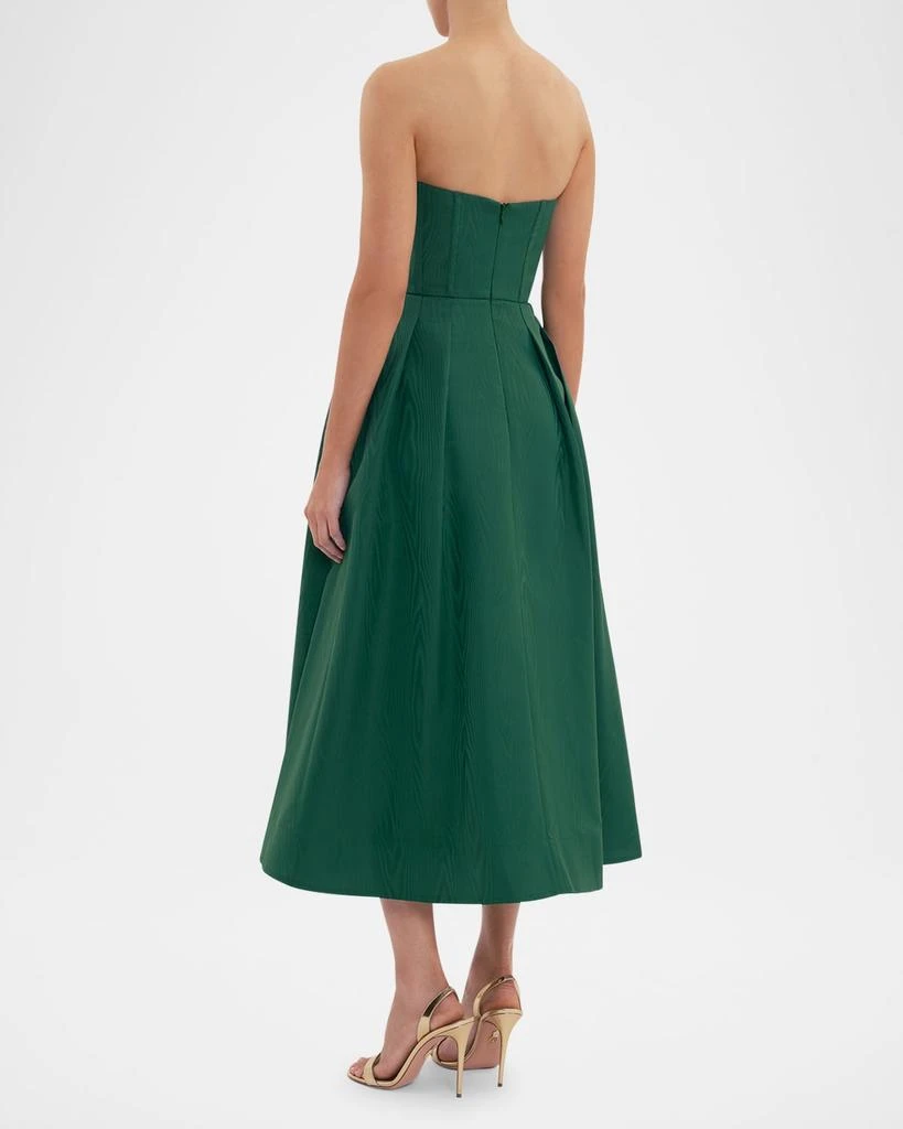 REBECCA VALLANCE Luiza Pleated Strapless Midi Dress 3