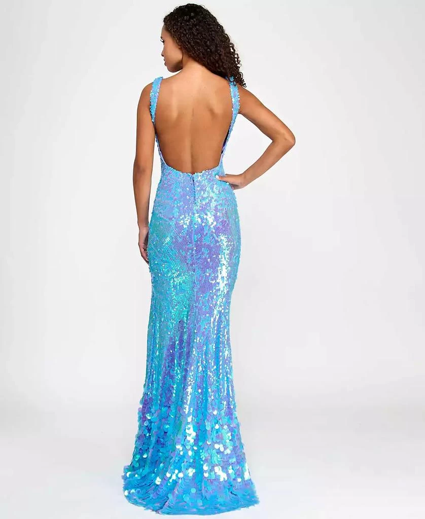 City Studios Juniors' Sequined Side-Slit Evening Gown, Created for Macy's 2