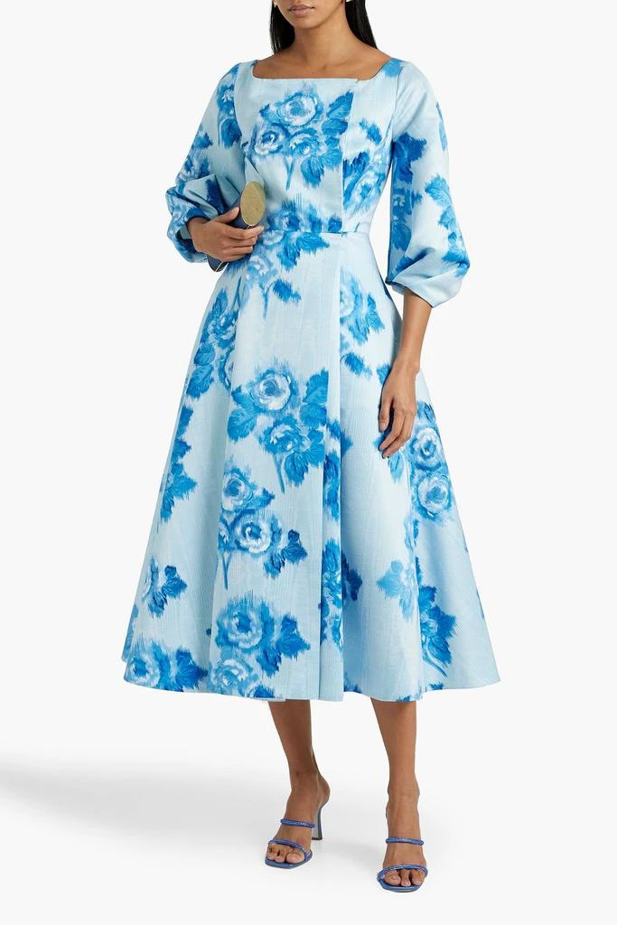 Emilia Wickstead Gabby pleated floral-print faille midi dress 2