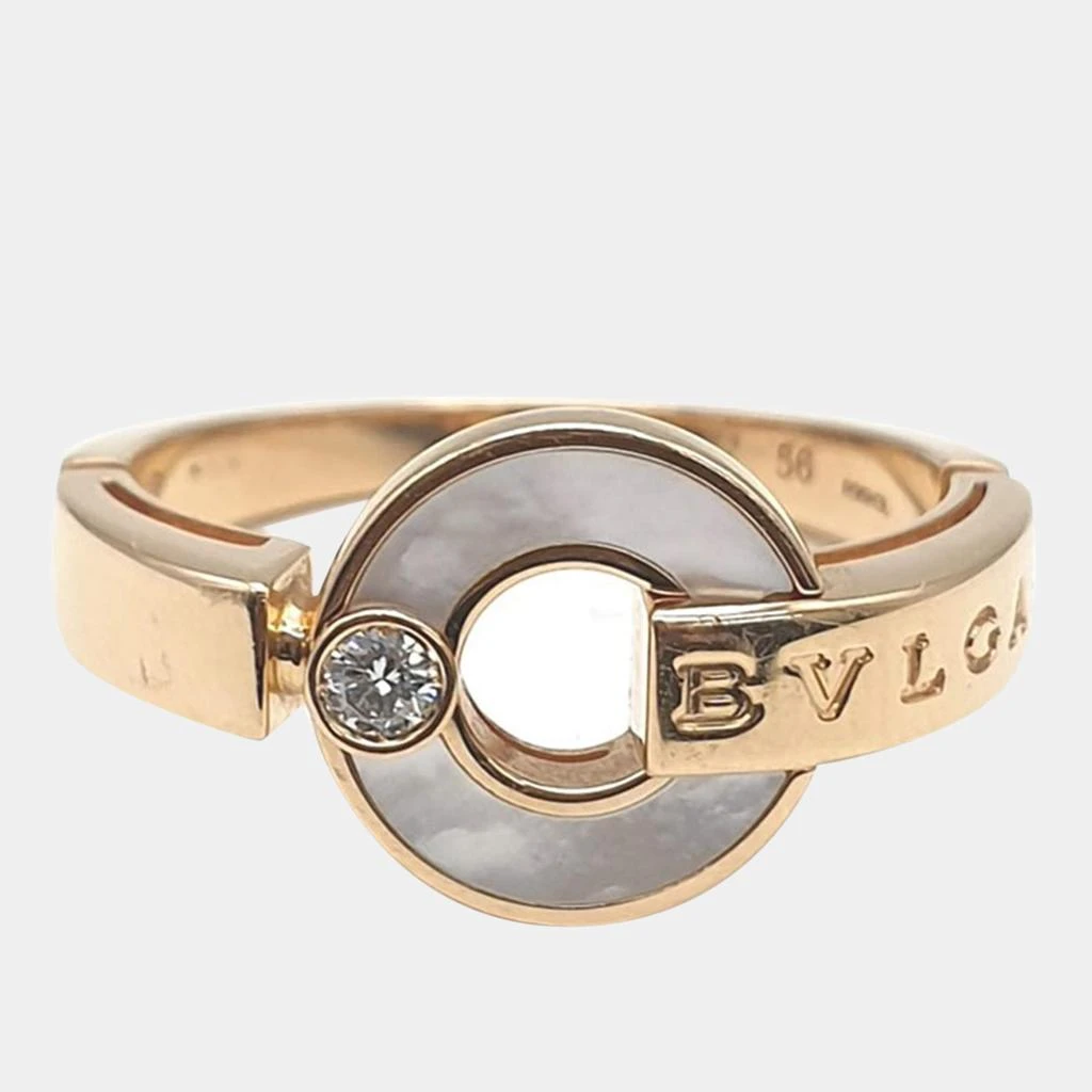 BVLGARI Bulgari Rose Gold Diamond Mother of Pearl Ring US 7.5 1