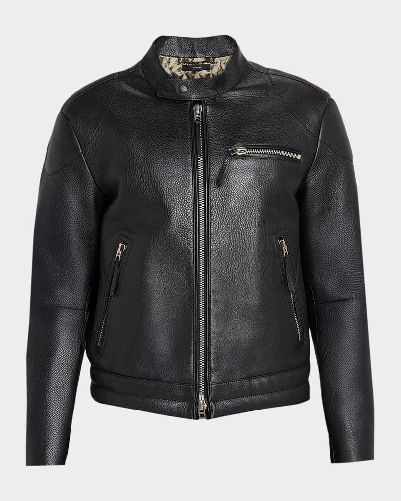 Grained Leather L-HEIN Jacket with Patchworks – On Sale Now with
