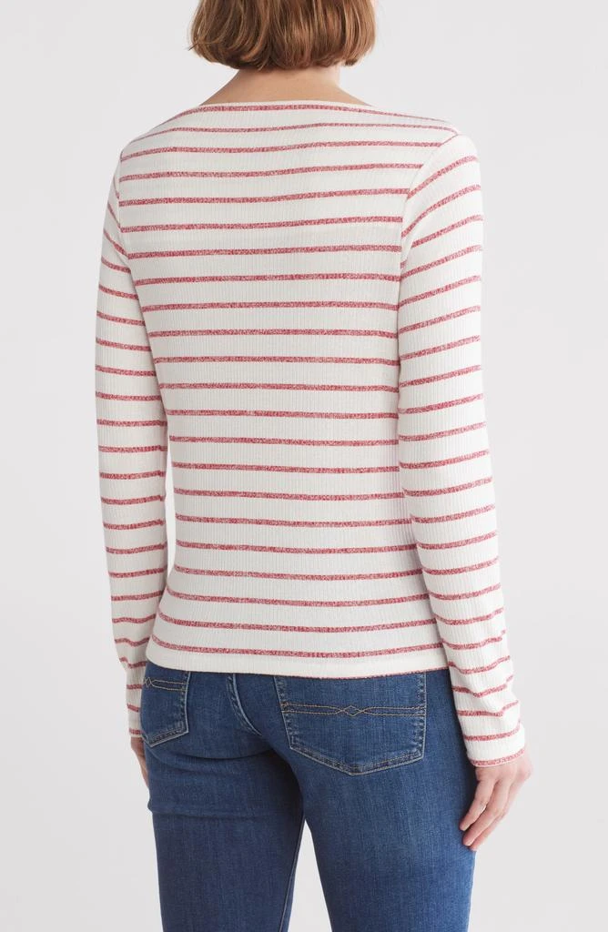 Bobeau Sammi Ribbed Long Sleeve High Neck Top 2