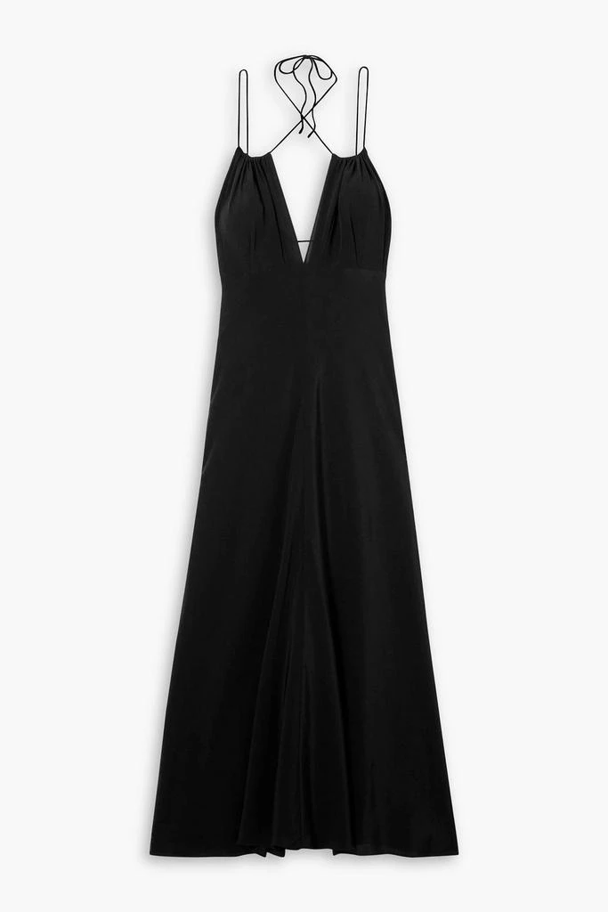 Totême Gathered silk crepe de chine halterneck maxi dress 1
