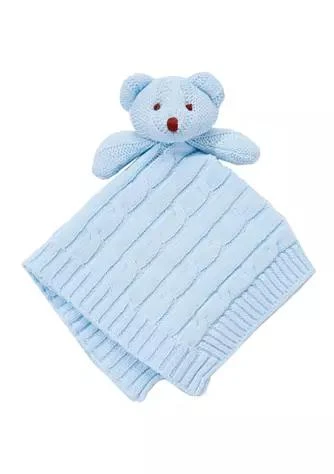 Baby Mode Signature Baby Blue Knit Bear Security Blanket