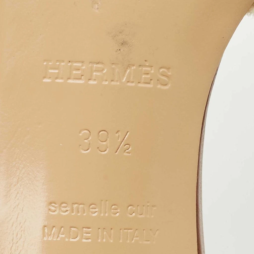 Hermes Hermes Brown/Cream Canvas Oasis Slide Sandals Size 39.5 8