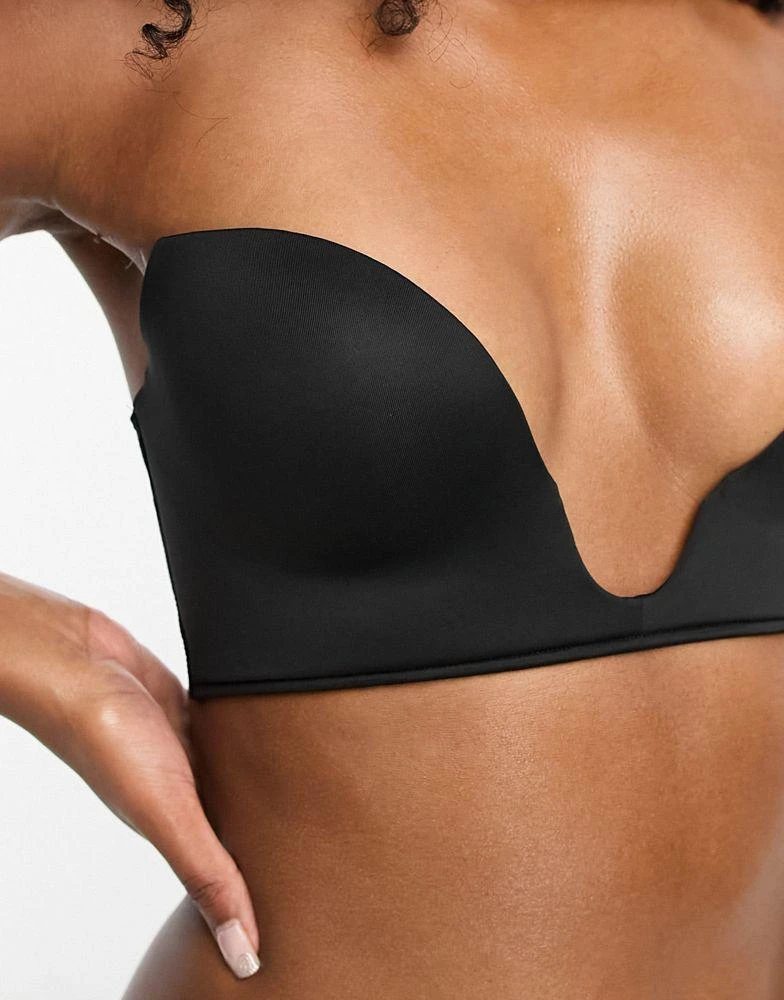 ASOS ASOS DESIGN moulded open front plunge bra in black 4