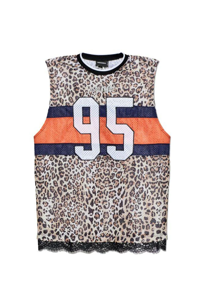 DSQUARED2 Dsquared2 Lace Trim Jersey Tank Top