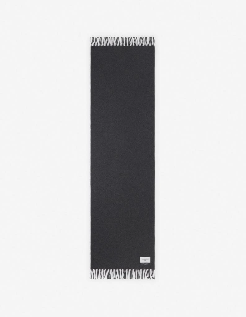 Maison Kitsune Bold Fox Head Patch Scarf - Black/Charcoal - Homme 2