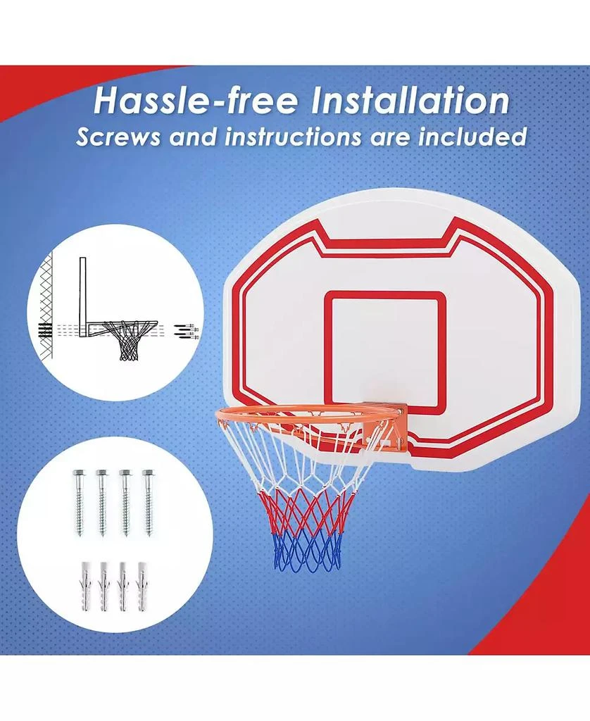 Mecale Large Wall Mounted Basketball Hoop with Shatter-proof Backboard 5