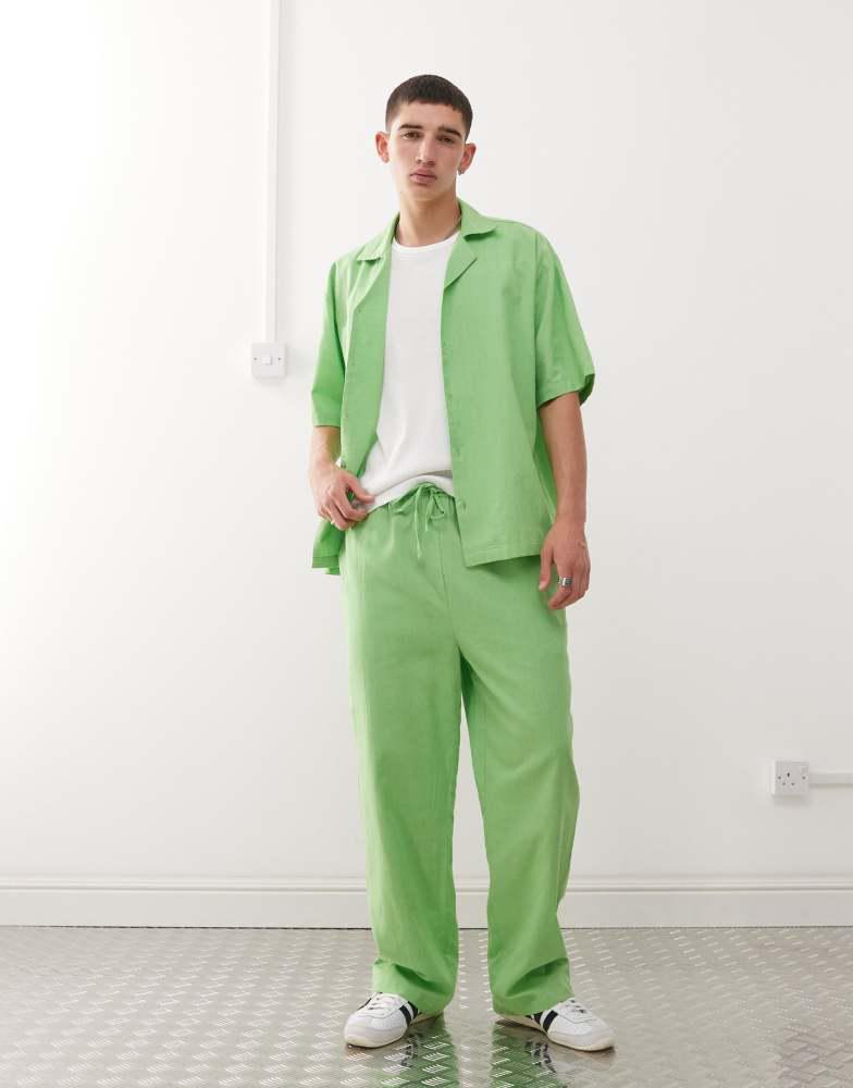 COLLUSION COLLUSION textured woven trouser in light green - LGREEN