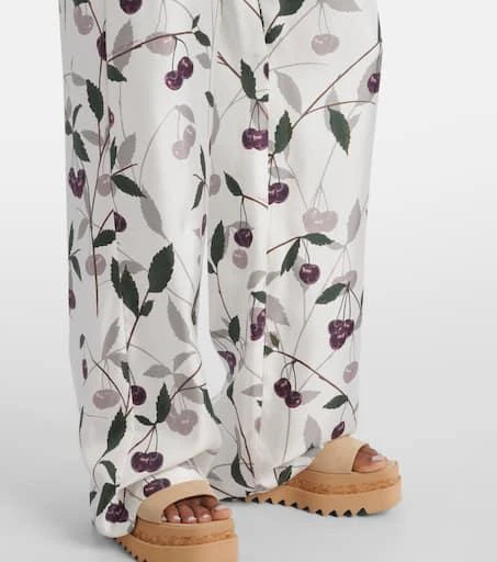 Stella McCartney Printed silk twill wide-leg pants 6