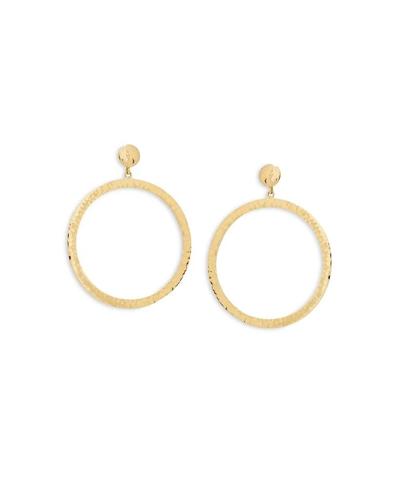 L. Klein 18K Yellow Gold Capri Hammered Circle Drop Earrings 1