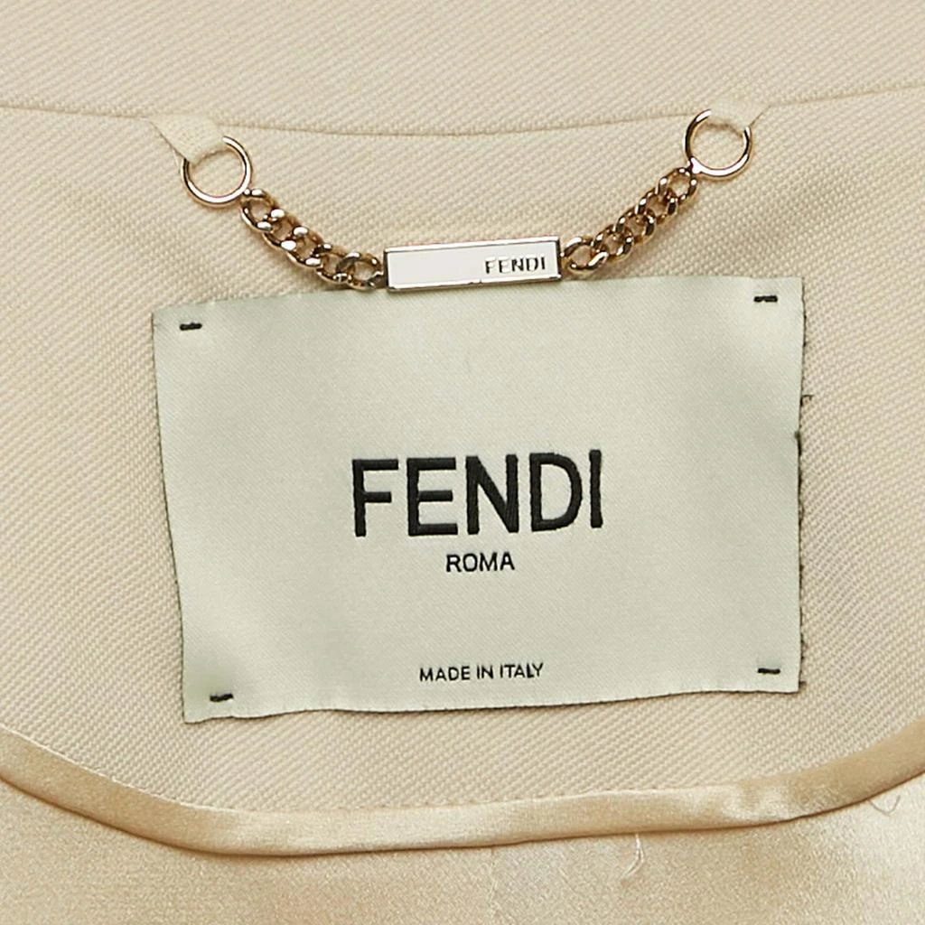 Fendi Fendi Light Beige Wool Single Breasted Blazer S 4